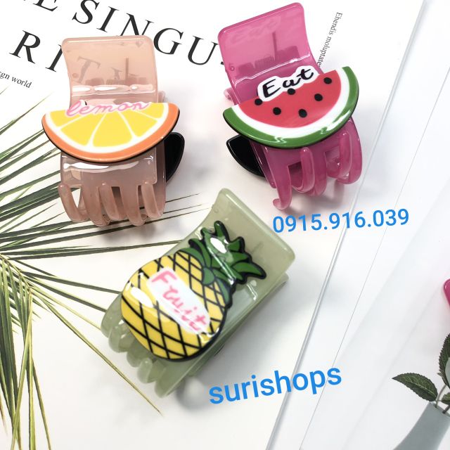 Kẹp tóc càng cua 5 chấu hoa quả giao ngẫu nhiên