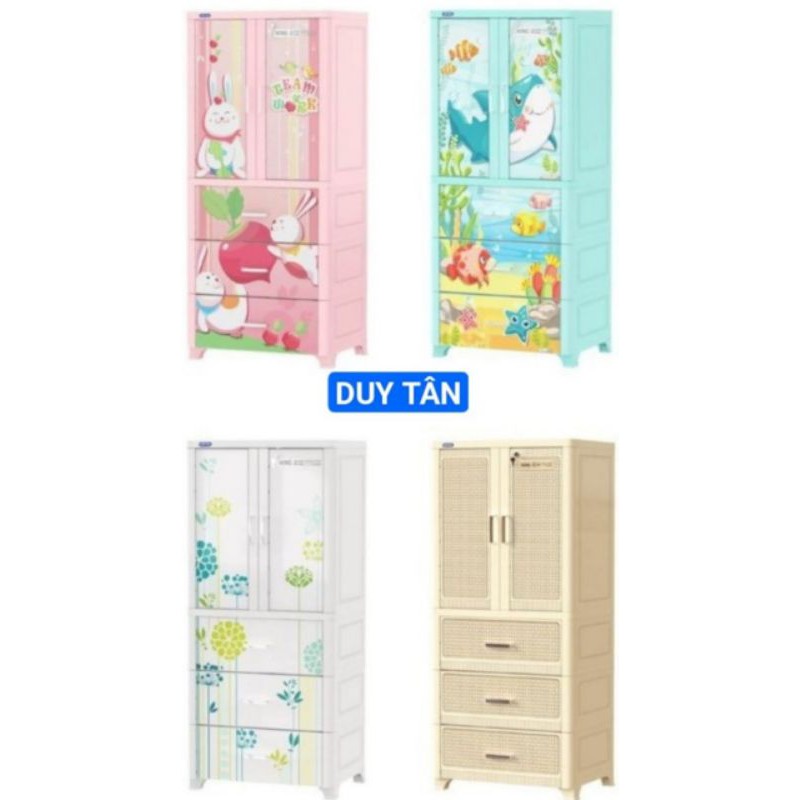 🚀Hoả tốc 3h🚀TỦ NHỰA DUY TÂN WING 2 CÁNH VÀ 3 NGĂN 70*50*160cm