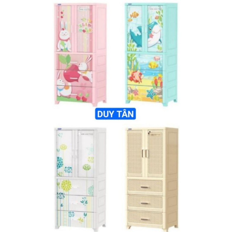 TỦ NHỰA DUY TÂN WING 2 CÁNH VÀ 3 NGĂN 70*50*160cm