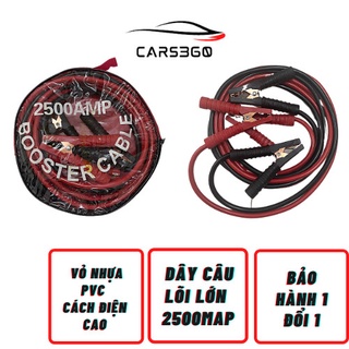 Dây Câu Bình Ắc Quy Cứu Hộ Ô Tô 2500 AMP, Dây Kích Điện Ô Tô 500A/2500A, lõi siêu to, siêu khổng lồ