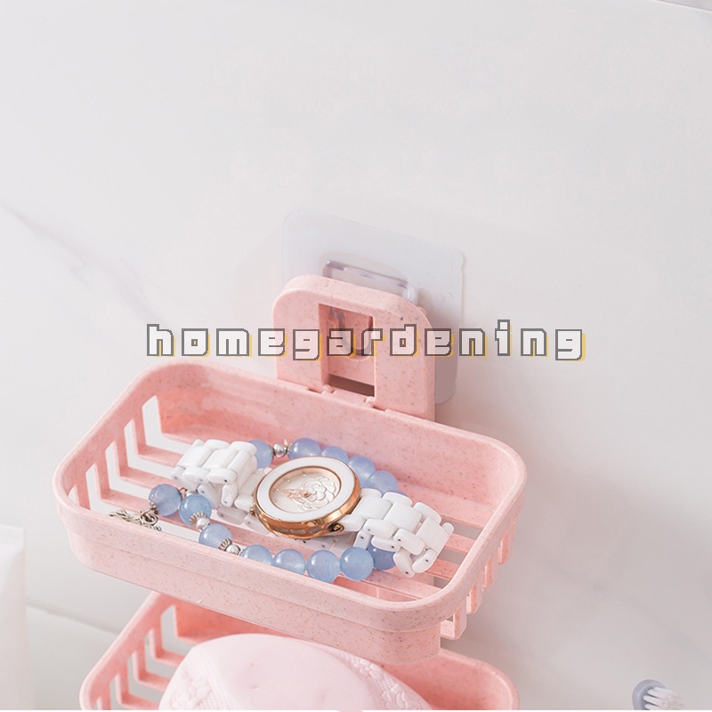 Giá đỡ xà phòng hai tầng gắn tường không cần đục lỗ