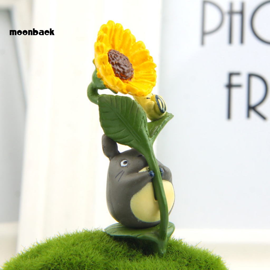 Mô Hình Tượng Ghibli Totoro Hoa Hướng Dương Anime Mịn Màng Trang Trí Tiểu Cảnh Văn Phòng