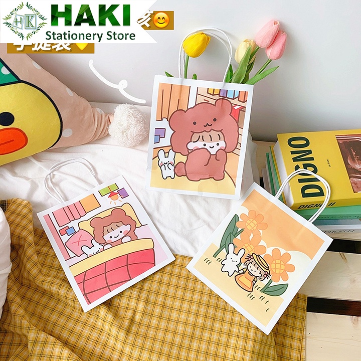 Túi giấy đựng quà có quai mini HAKI hoạt hình dễ thương TG01