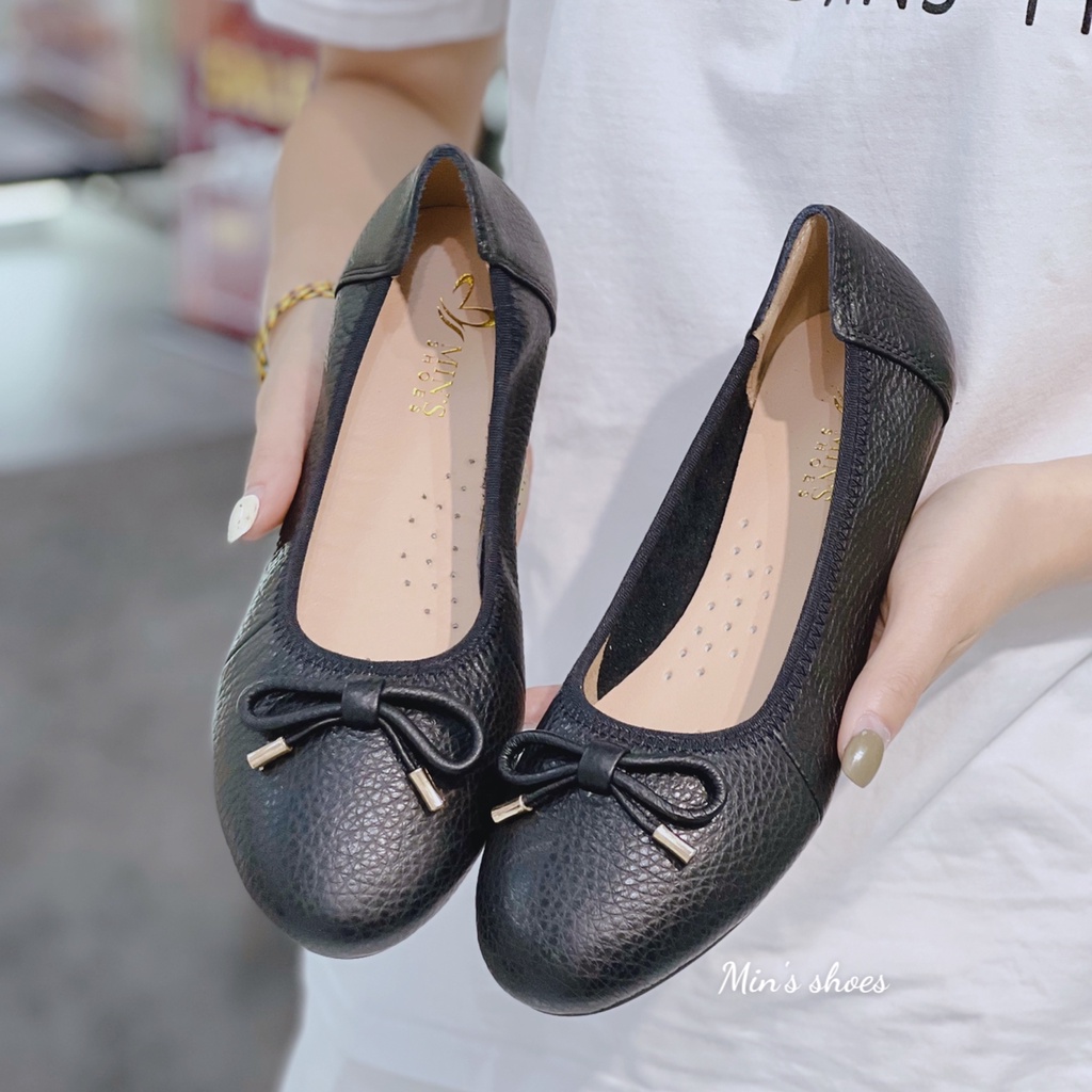 Min's Shoes - Giày Bệt Nơ Da Thật B377