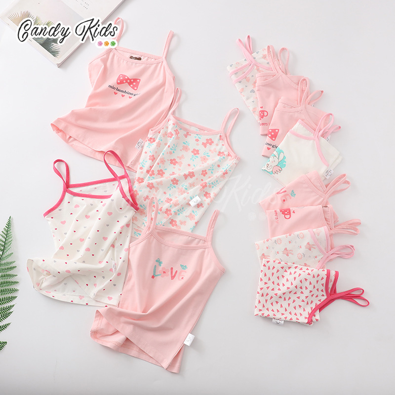 Quần Yếm Vải Cotton Kiểu Hoạt Hình Đáng Yêu Cho Bé Gái 3-10 Tuổi