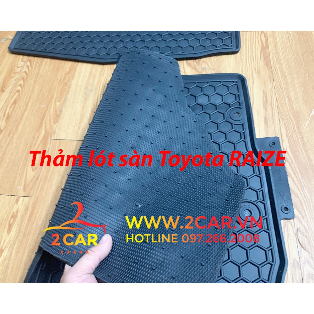 Thảm sàn, Thảm lót sàn xe Toyota RAIZE 2021-2022 cao su đúc, vân tổ ong, không mùi, MẪU MỚI