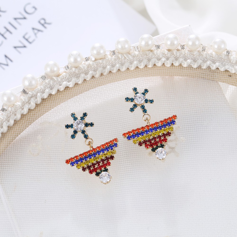 Bông Tai Mạ Bạc 925 Kiểu Hình Học Nhiều Màu Sắc Phong Cách Hàn Quốc Thời Trang Cho Nữ