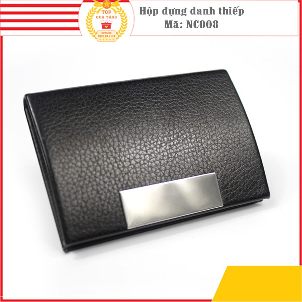 Hộp đựng danh thiếp, card visit, name card cao cấp bằng da PU cao cấp thép không gỉ | Có khắc tên và SĐT theo yêu cầu