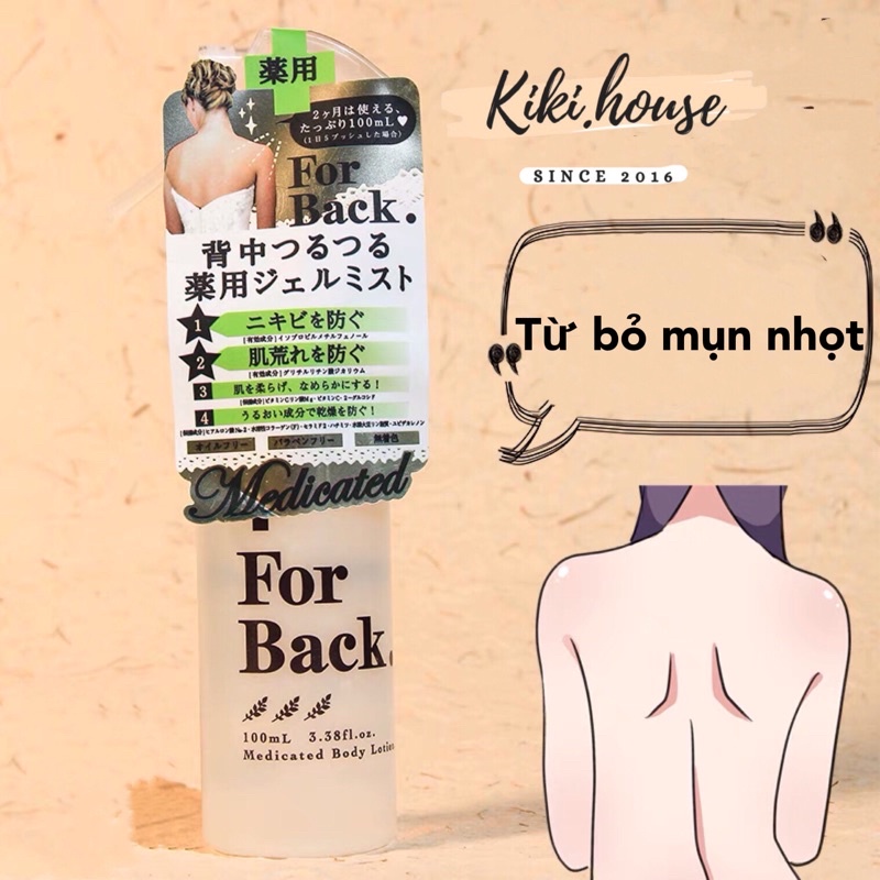 LOTION XỊT LÀM GIẢM MỤN, DƯỠNG DA VÙNG LƯNG PELICAN FOR BACK
