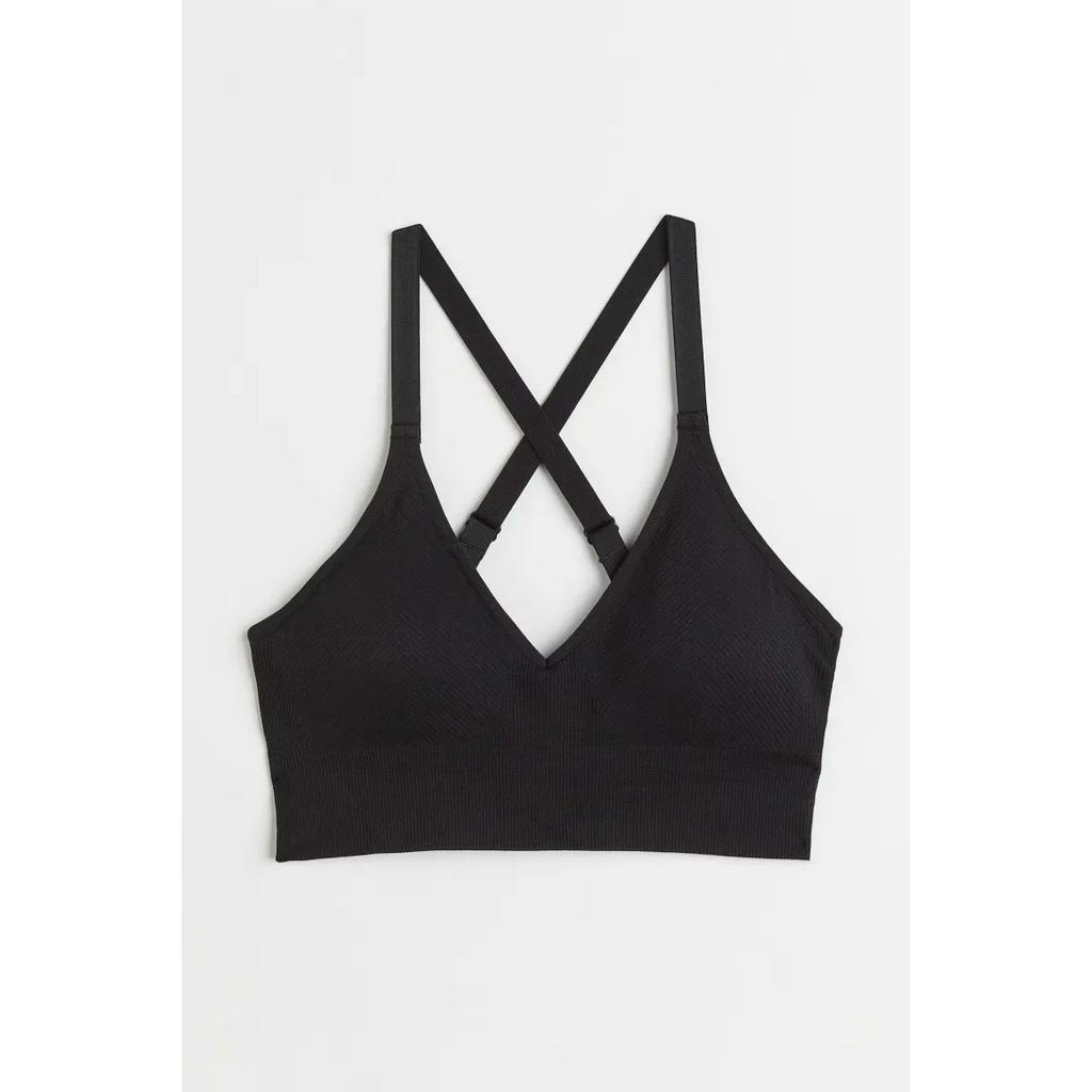 Bra thể thao màu be Medium support 1120585002 HM H&M _ hàng chính hãng Anh
