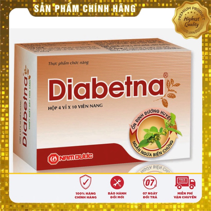 [Chính hãng] Diabetna - Hỗ trợ ổn định đường huyết cho người tiểu đường - Hộp 40 viên  Date mới