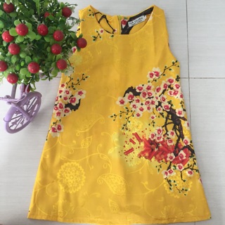 Đầm gấm chữ A  cho bé