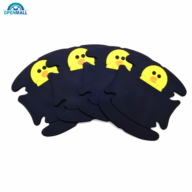 Set 4 Miếng Dán Trang Trí Tay Nắm Cửa Xe Ô Tô Hình Hoạt Hình Đáng Yêu