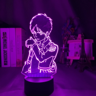 Anime Attack on Titan CaptainLevi Ackerman Figure Led Night Light for Child Bedroom Decor Nightlight Colorful Table Lamp Children's Gifts
