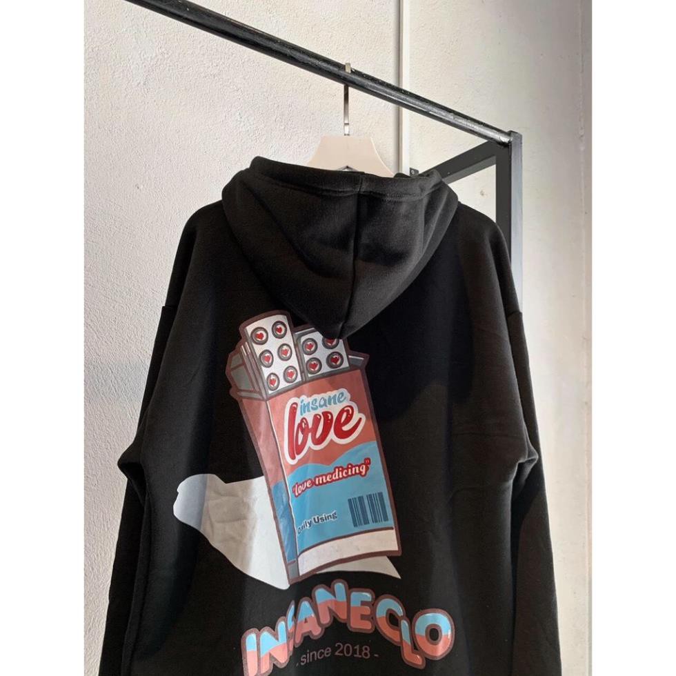 Áo khoác nỉ hoodie XUKASTORE Có Dây Kéo In Hình INSANECLO , dùng để chống nắng phong cách Unisex có 3 màu form rộng | BigBuy360 - bigbuy360.vn