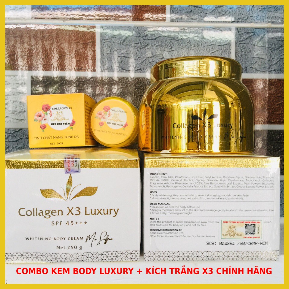 Combo Body Collagen X3 + Kích Trắng Đông Anh Chính hãng