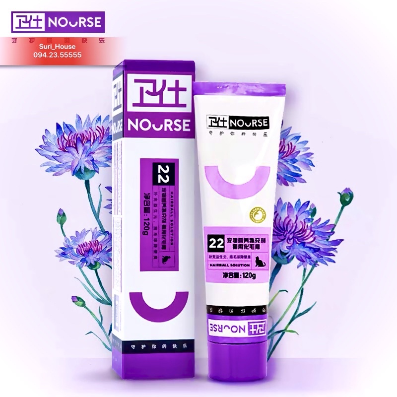 Tiêu Búi Lông Cho Mèo Nourse 22 Dạng Gel Hỗ Trợ Tiêu Hóa Nhuận Tràng Surica VN22 (120gr)