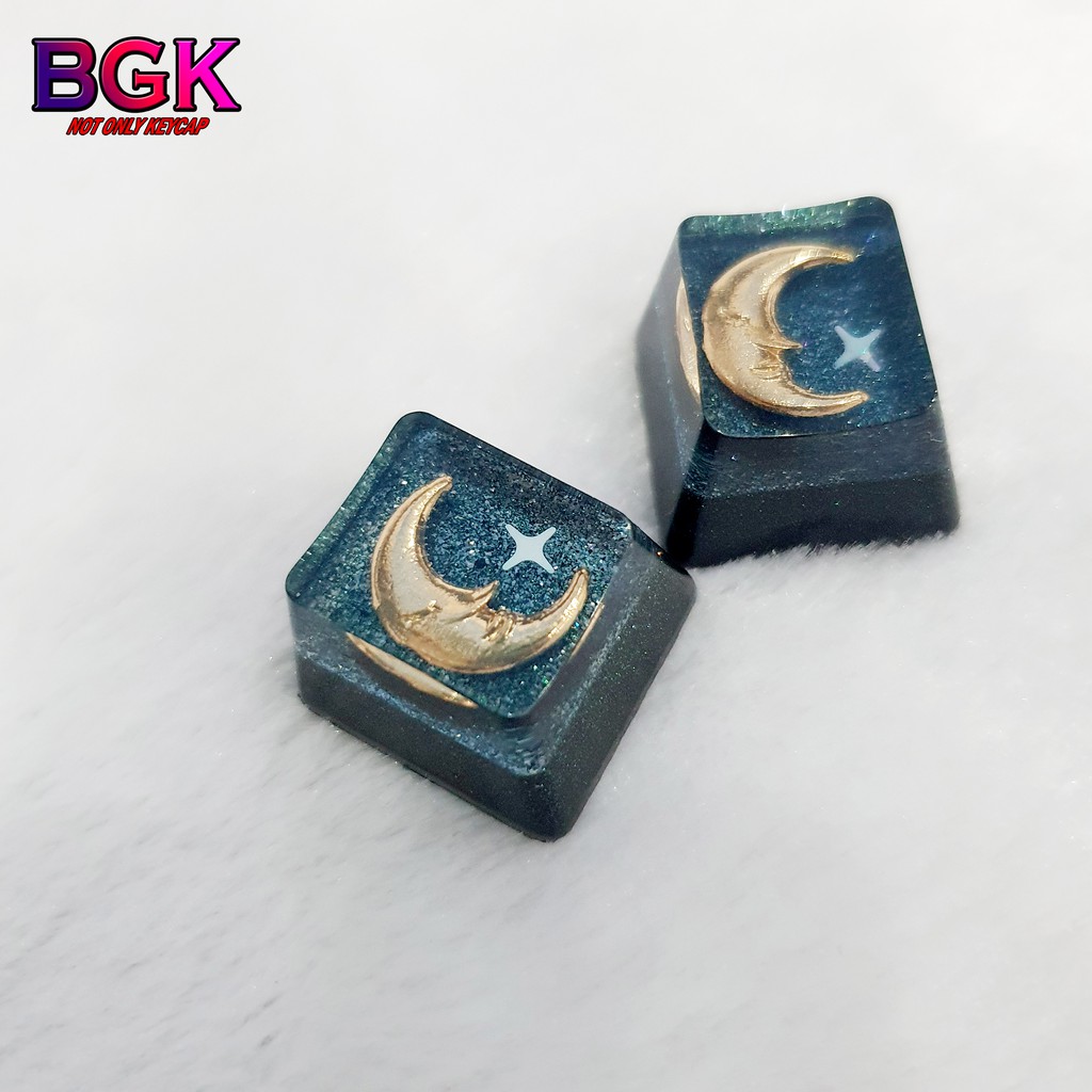 Keycap Lẻ hình mặt trăng khuyết crescent moon OEM profile ( keycap resin độc lạ )( Keycap Artisan )