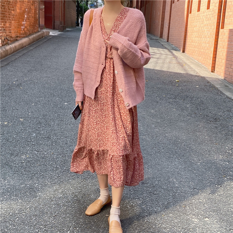 Đầm Midi Lưng Cao Cổ Chữ V In Hoa 38881