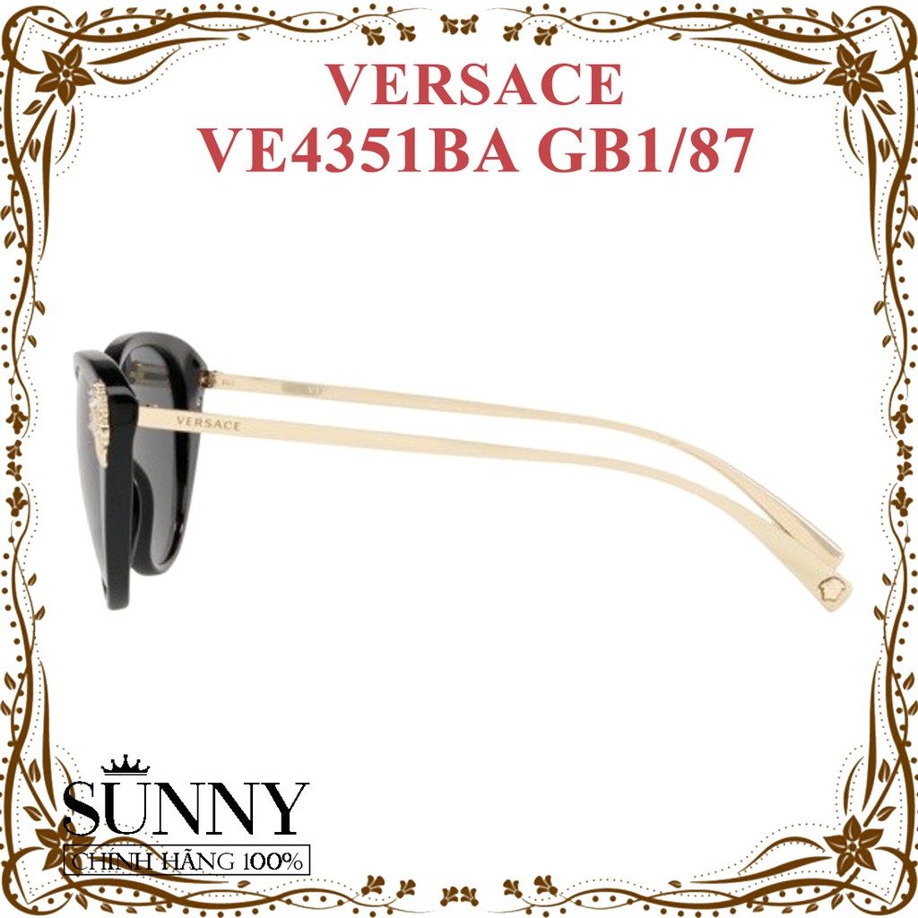 Kính mát chính hãng nam nữ Versace VE4348A 5270/6V màu sắc thời trang, thiết kế dễ đeo bảo vệ mắt