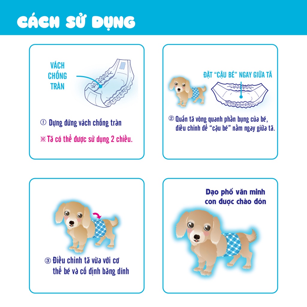 Tã quần cho chó đực P.one | Gói Trung | Siêu thấm hút | Thoáng khí | Chống tràn