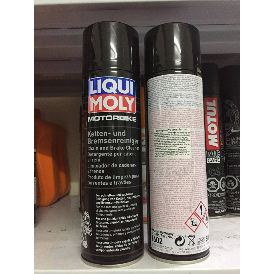 Rửa sên LIQUI MOLY 1602 500ml cùng bàn chải 3D - Tặng khăn lau sên