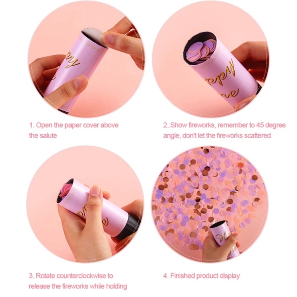 Pháo giấy confetti sắc màu dùng cho trang trí tiệc sinh nhật, tiệc cưới, party
