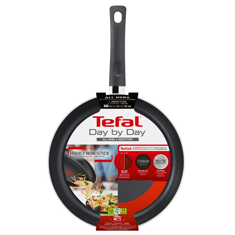 Chảo chiên nhôm 28cm chống dính đế từ Tefal Day by Day G1430605 - Hàng chính hãng