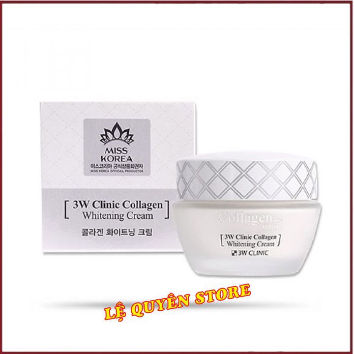 [ CHÍNH HÃNG] 💞 Kem Dưỡng Trắng Da Chống Lão Hóa Chiết Xuất Collagen 3W Clinic Hàn Quốc