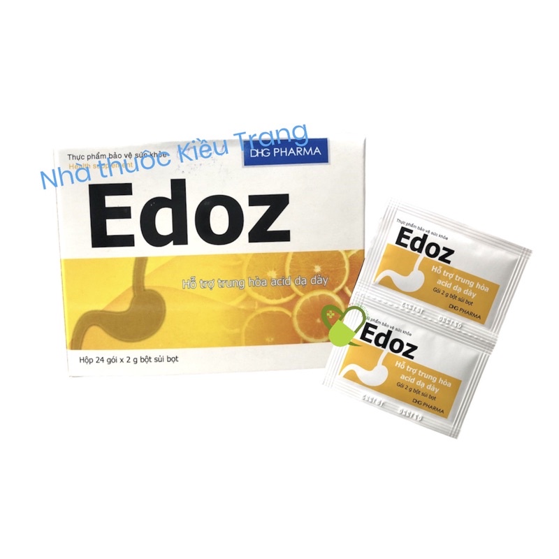 Edoz - Giúp giảm các triệu chứng khó tiêu, trướng bụng, đầy hơi, ăn không tiêu - Hộp 24 gói