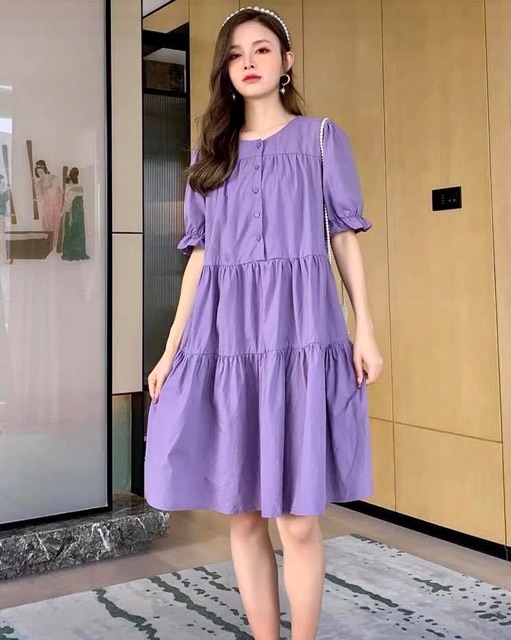 Xả kho váy tím xuông đẹp 99k