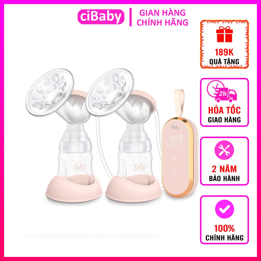Máy hút sữa điện đôi Fatz Baby Resonance 5 có chế độ mát xa và kích sữa / 9 cấp độ lực hút