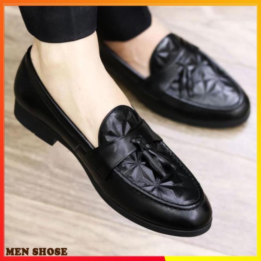 Giày Lười Nam[ Siêu Sale ] Da Lì Vân 3D Có Chuông- Mã G012 chuông