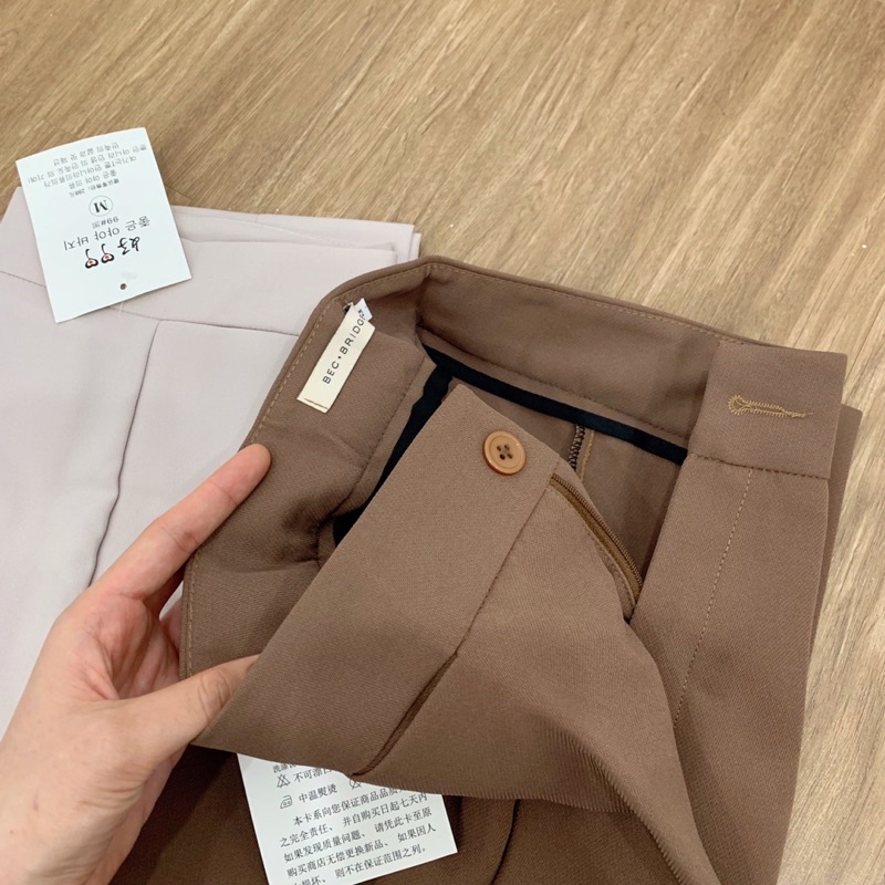 Quần ống loe chất tuyết mưa 1 cúc siêu tôn dáng