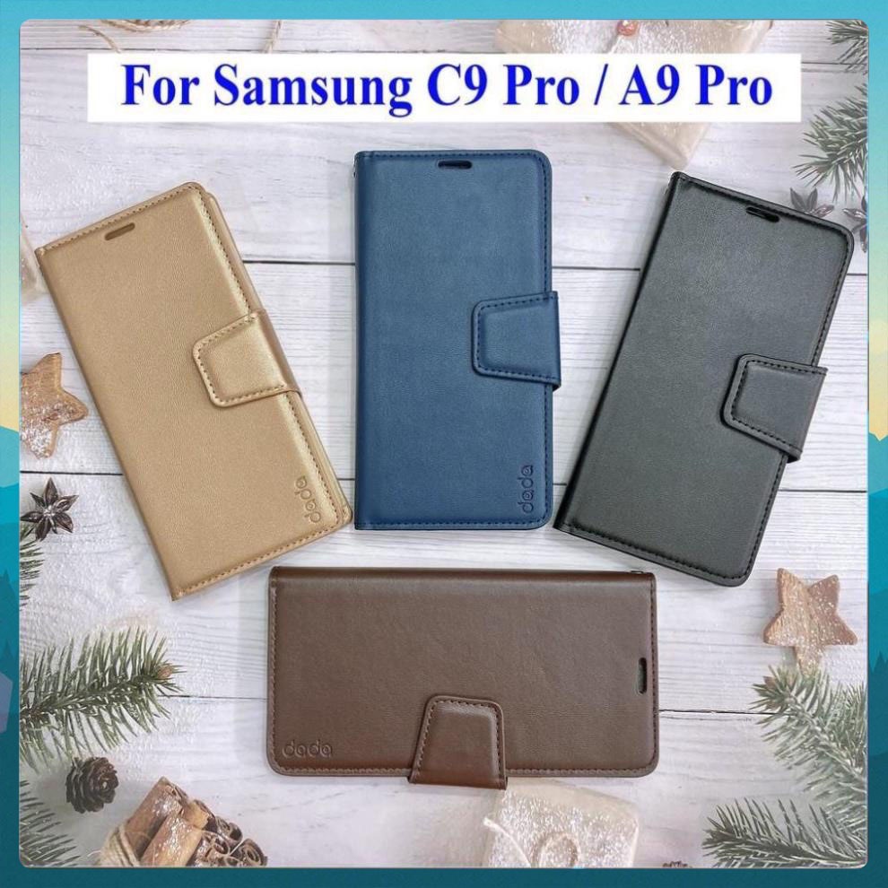 Bao da dạng ví Samsung C9 Pro, Samsung A9 Pro (đời máy 2015) hiệu DaDa cao cấp, ngăn đựng thẻ ATM tiền tiện lợi