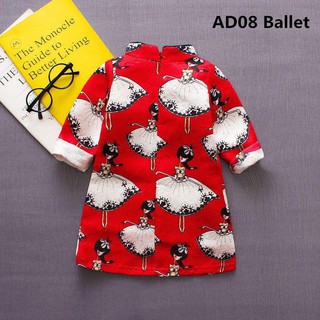 Áo sườn xám tay dài cho bé