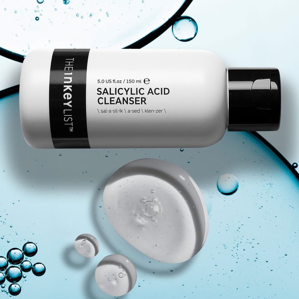 Sữa rửa mặt BHA giảm mụn kềm dầu The INKEY List Salicylic Acid Cleanser 150ml (Bill US)