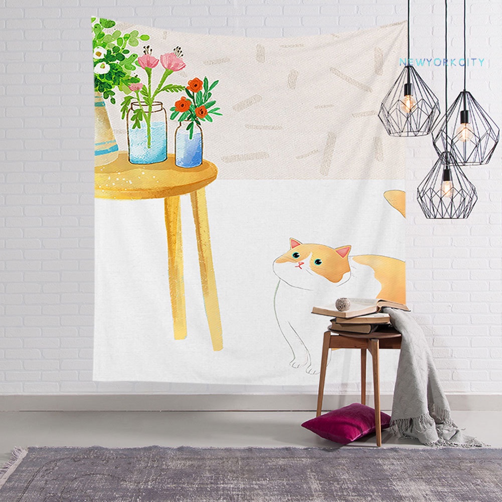 Thảm Treo Tường Trang Trí Hình Mèo NY-95x73 / 130x150cm