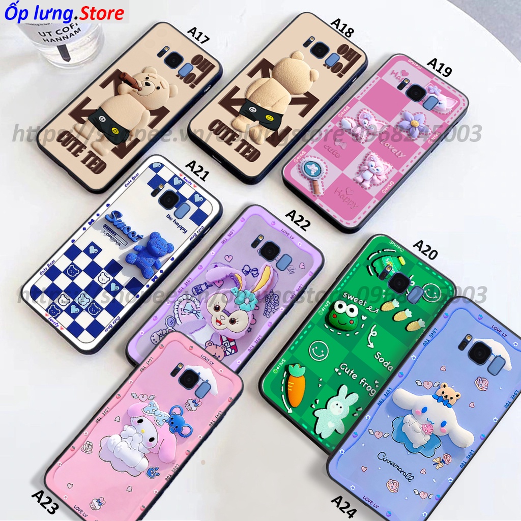 Ốp lưng Samsung S8 / S8 Plus / S8+ in hình 3D gấu cute cool ngầu giả nổi.