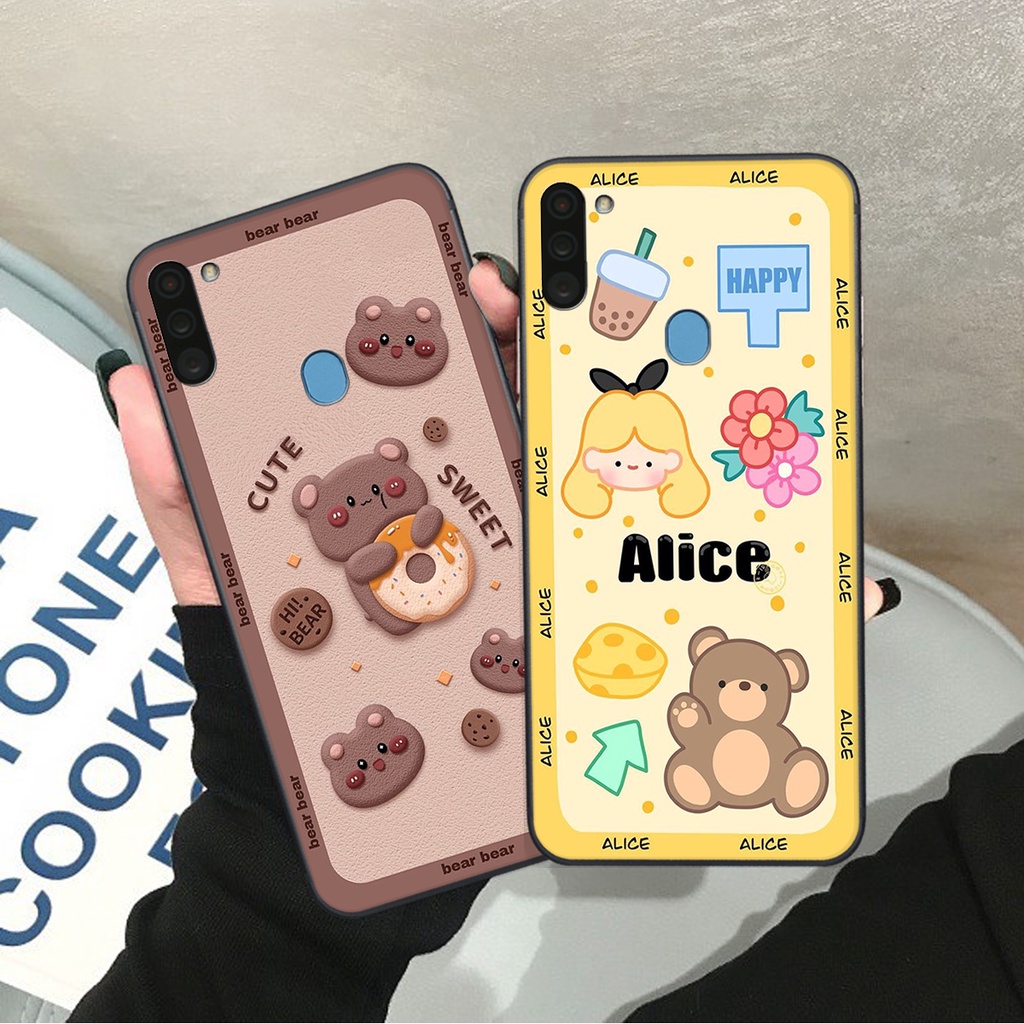 Ốp lưng Samsung Galaxy A11 / M11 in hình Gấu nâu - hồng, Gấu Be@rick  cực CUTE, DỄ THƯƠNG