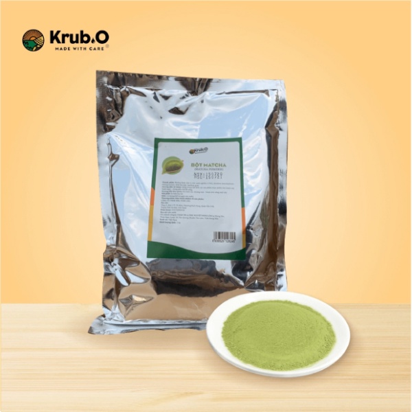 Bột trà xanh Krub.O 1kg - 100% búp trà tự nhiên cho ly trà sữa matcha thơm ngon
