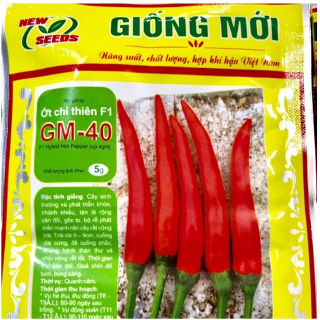 HẠT GIỐNG ỚT CHỈ THIÊN F1 GM40