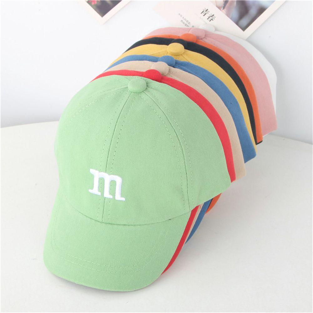 Mũ họa tiết chữ M bảo vệ chống nắng màu sắc đơn giản mốn mùa cho bé trai gái/ nhiều màu