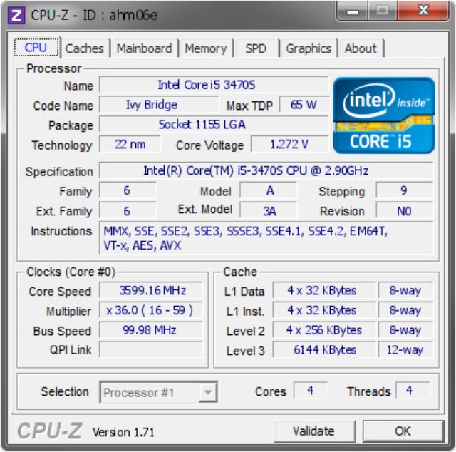 Chip CPU Core i5 3470s destop
