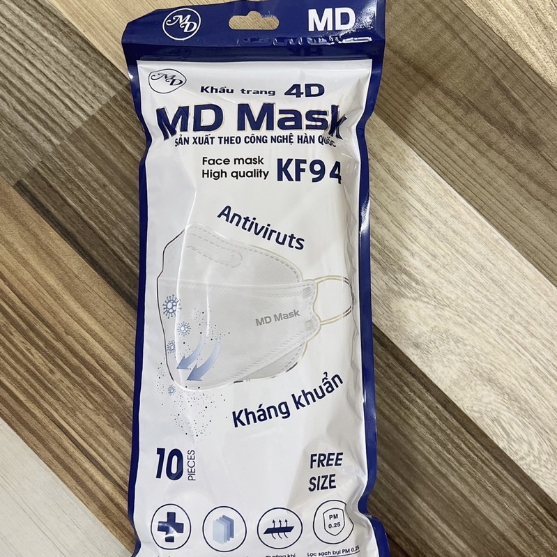 Sỉ 1Thùng Khẩu Trang 4D KF94 MD Mask Kiểu Dáng Hàn Quốc, Kháng Khuẩn, Chống Bụi Mịn