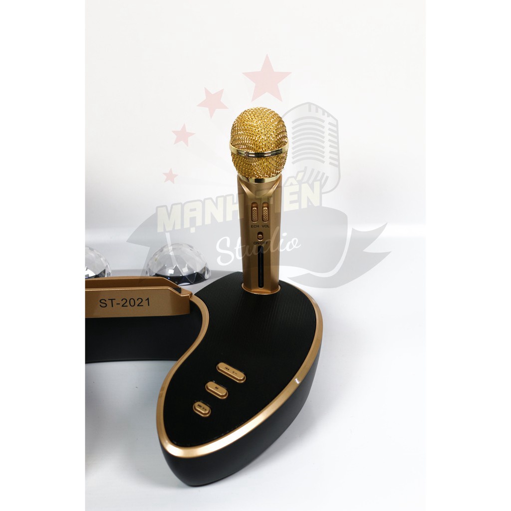 MT MAX  Loa bluetooth cao cấp ST 2021 - Dàn âm thanh karaoke mini kèm 2 đèn led sống động