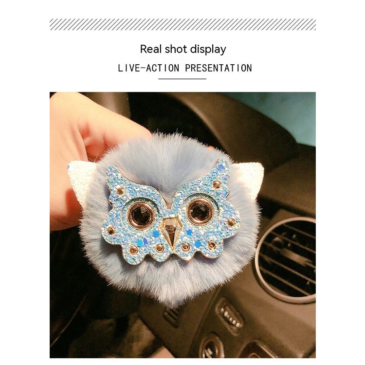 Móc Khóa Hình Cú Đính Banh Lông Dễ Thương