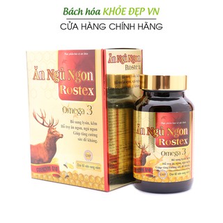 Viên Ăn Ngon Ngủ Ngon Rostex Omega 3 tăng cường sức đề kháng - 60 viên [Ăn Ngủ Ngon Rostex Omega 3 Chai vàng 60v]