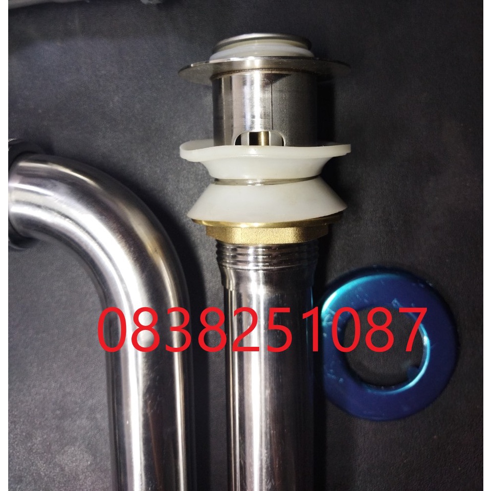 Xả lavabo inox loại xả nhấn có lỗ chống tràn