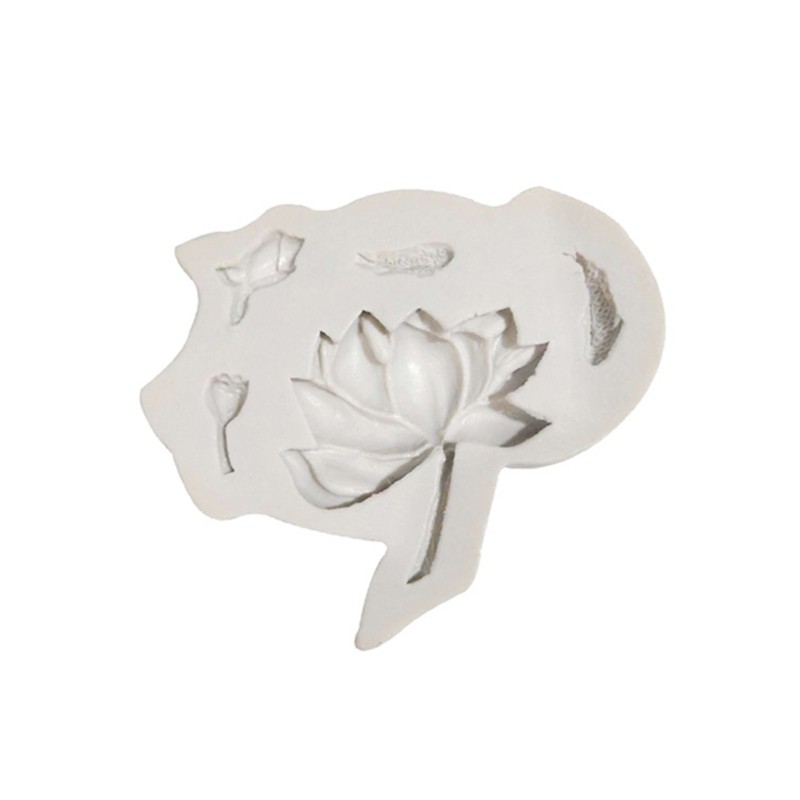 Set 2 khuôn silicon làm bánh/ sô cô la tạo hình lá và hoa sen độc đáo